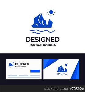 Creative Business Card and Logo template Ecology, Environment, Ice, Iceberg, Melting Vector Illustration