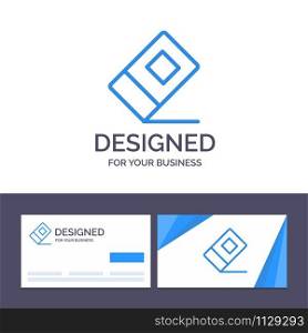Creative Business Card and Logo template Education, Eraser, Stationary Vector Illustration