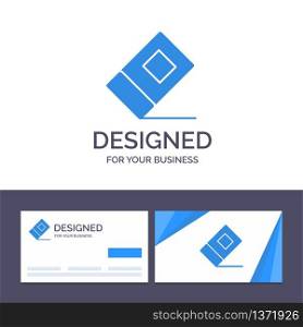 Creative Business Card and Logo template Education, Eraser, Stationary Vector Illustration