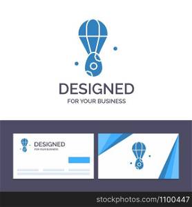 Creative Business Card and Logo template Egg, Ear, Balloon, Easter Vector Illustration