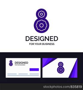 Creative Business Card and Logo template Eight, 8th, 8, Flower Vector Illustration