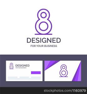 Creative Business Card and Logo template Eight, 8th, 8, Vector Illustration
