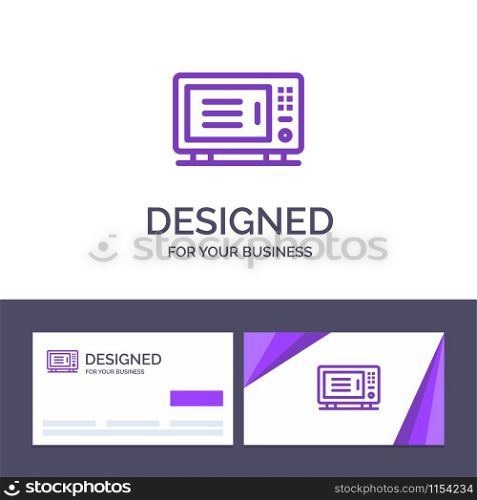 Creative Business Card and Logo template Electric, Home, Machine, Oven Vector Illustration