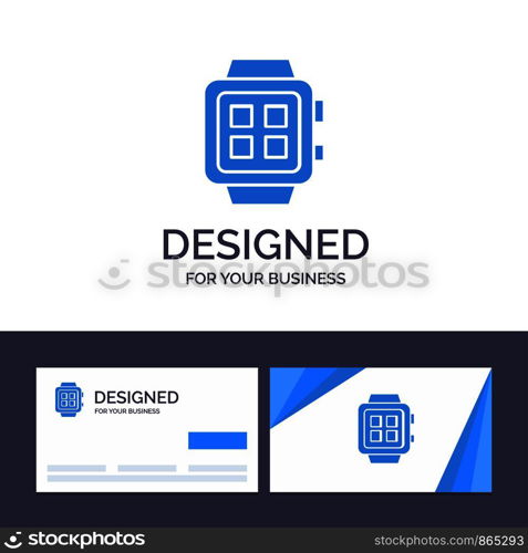 Creative Business Card and Logo template Electronic, Home, Smart, Technology, Watch Vector Illustration