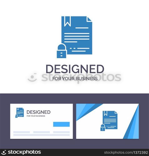 Creative Business Card and Logo template Electronic Signature, Contract, Digital, Document, Internet Vector Illustration