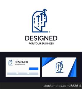 Creative Business Card and Logo template Emotional, Growth, Human, Intelligence, Mind Vector Illustration