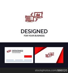 Creative Business Card and Logo template Exchange, Business, Completers, Connection, Data, Information Vector Illustration