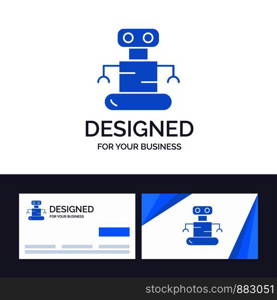 Creative Business Card and Logo template Exoskeleton, Robot, Space Vector Illustration