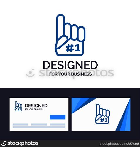 Creative Business Card and Logo template Fanatic, Finger, Foam, Sport Vector Illustration