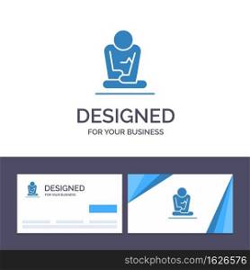 Creative Business Card and Logo template Fast, Meditation, Training, Yoga Vector Illustration