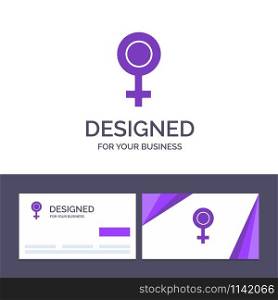 Creative Business Card and Logo template Female, Symbol, Gender Vector Illustration