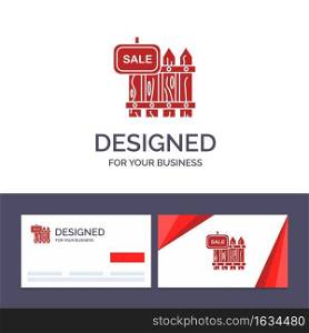 Creative Business Card and Logo template Fence, Wood, Realty, Sale, Garden, House Vector Illustration