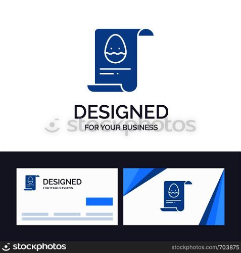 Creative Business Card and Logo template File, Data, Easter, Egg Vector Illustration