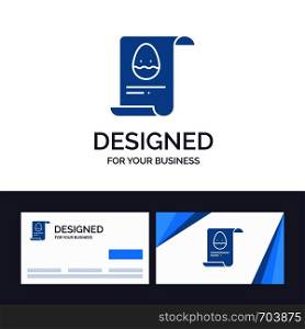 Creative Business Card and Logo template File, Data, Easter, Egg Vector Illustration