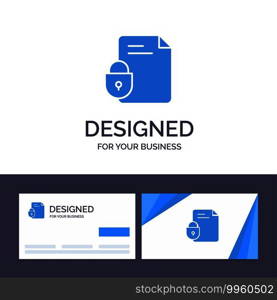 Creative Business Card and Logo template File, Document, Lock, Security, Internet Vector Illustration