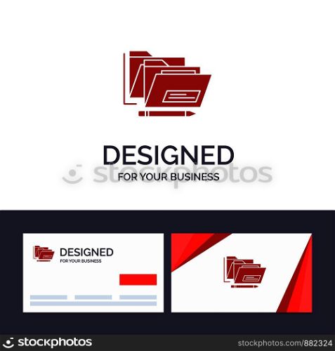 Creative Business Card and Logo template File, Folder, Date, Safe Vector Illustration