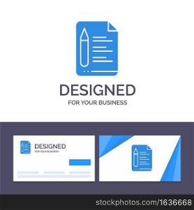 Creative Business Card and Logo template File, Text, Education, Pencil Vector Illustration