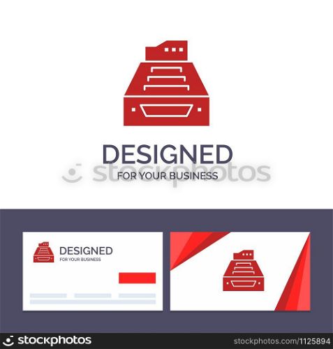 Creative Business Card and Logo template Files, Accounting, Accounts, Data, Database, Inbox, Storage Vector Illustration