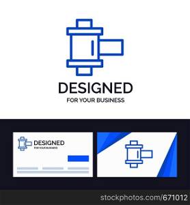 Creative Business Card and Logo template Film, Photo, Reel Vector Illustration