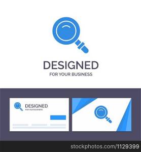 Creative Business Card and Logo template Find, Search, View, Glass Vector Illustration