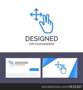 Creative Business Card and Logo template Finger, Gesture, Hold Vector Illustration