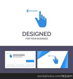 Creative Business Card and Logo template Finger, Gestures, Hand, Left Vector Illustration