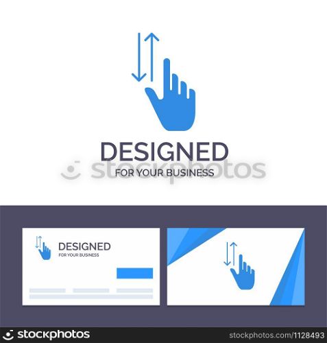 Creative Business Card and Logo template Finger, Gestures, Hand, Up, Down Vector Illustration