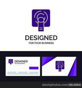 Creative Business Card and Logo template Finger, Touch, Finger Touch, Screen Vector Illustration