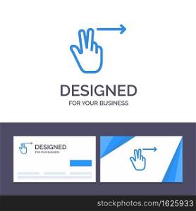 Creative Business Card and Logo template Fingers, Gesture, Right Vector Illustration