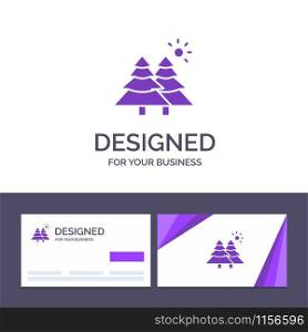 Creative Business Card and Logo template Fir, Forest, Nature, Trees Vector Illustration