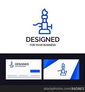 Creative Business Card and Logo template Fire, Lab, Light, Science, Torch Vector Illustration