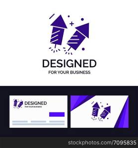 Creative Business Card and Logo template Firework, Love, Wedding, Fire Vector Illustration