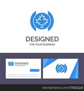 Creative Business Card and Logo template Flag, Leaf, Tree Vector Illustration