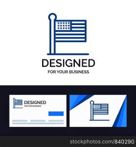 Creative Business Card and Logo template Flag, States, United, Usa Vector Illustration