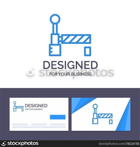 Creative Business Card and Logo template Flag, Train, Station Vector Illustration