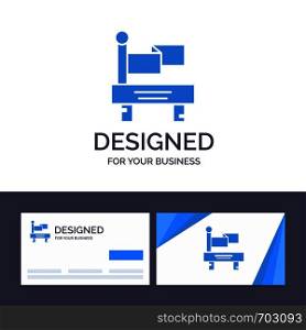 Creative Business Card and Logo template Flag, Train, Transportation Vector Illustration