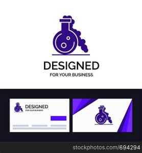 Creative Business Card and Logo template Flask, Lab, Test, Medical Vector Illustration