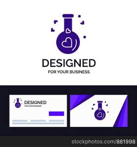Creative Business Card and Logo template Flask, Love, Heart, Wedding Vector Illustration