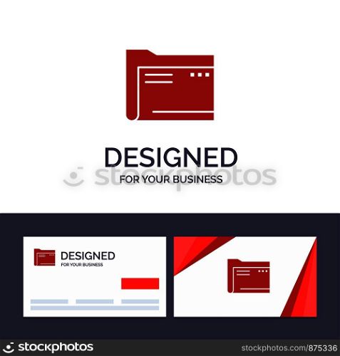 Creative Business Card and Logo template Folder, Archive, Computer, Document, Empty, File, Storage Vector Illustration