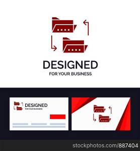 Creative Business Card and Logo template Folder, Document, File, File Sharing, Sharing Vector Illustration