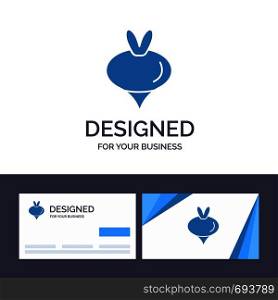Creative Business Card and Logo template Food, Turnip, Vegetable, Spring Vector Illustration