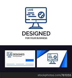 Creative Business Card and Logo template Football, Live, Soccer, Sport, Stream Vector Illustration