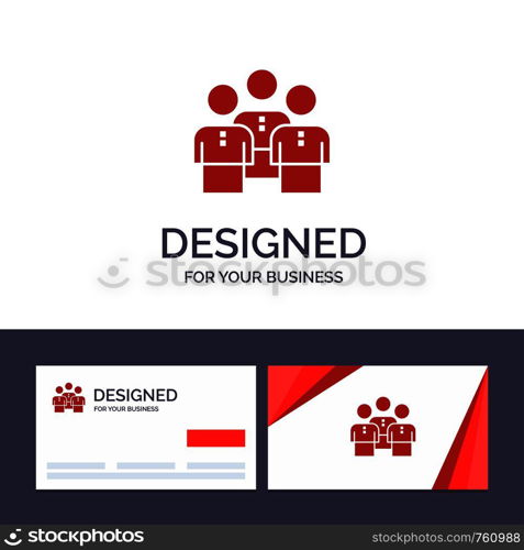 Creative Business Card and Logo template Friends, Business, Group, People, Protection, Team, Workgroup Vector Illustration