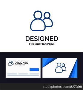 Creative Business Card and Logo template Friends, Group, Users, Team Vector Illustration