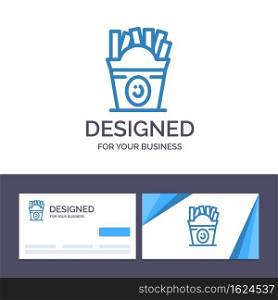 Creative Business Card and Logo template Fries, Fast food, Food, Usa Vector Illustration