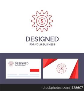 Creative Business Card and Logo template Gear, Setting, Money, Success Vector Illustration