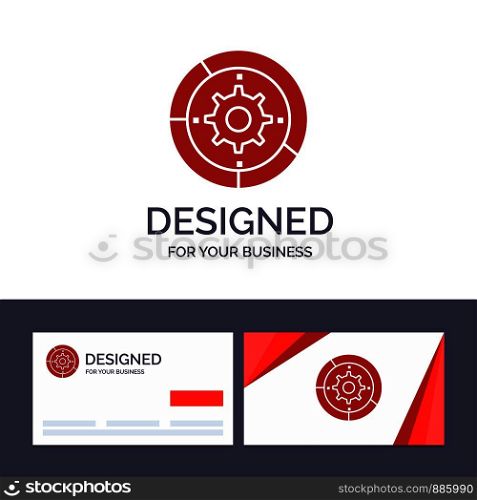 Creative Business Card and Logo template Gear, Settings, Setup, Engine, Process Vector Illustration