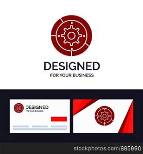 Creative Business Card and Logo template Gear, Settings, Setup, Engine, Process Vector Illustration