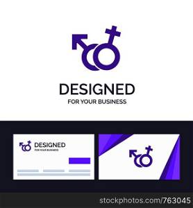 Creative Business Card and Logo template Gender, Symbol, Male, Female Vector Illustration