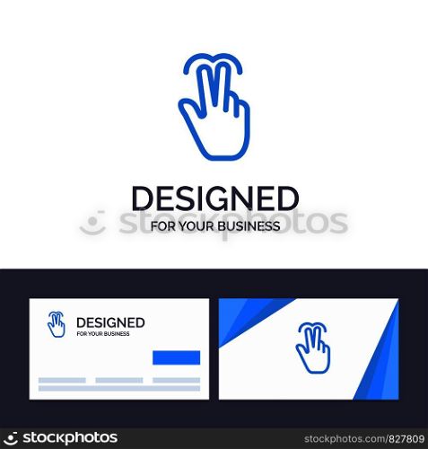 Creative Business Card and Logo template Gestures, Hand, Mobile, Touch, Tab Vector Illustration
